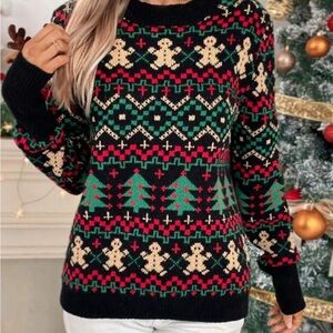 Black Nordic Patterned Sweater